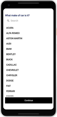 Lista de vehiculos disponibles para registrar